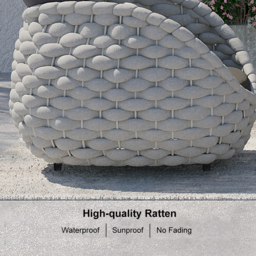 Cocaro Garden Aluminium & Rope Weave Lounge Chair in Grey - thumbnail 8