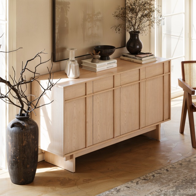 152 cm Mid-Century Modern Wooden Sideboard Buffet with Storage - image 1