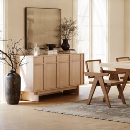 152 cm Mid-Century Modern Wooden Sideboard Buffet with Storage - thumbnail 4