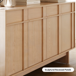 152 cm Mid-Century Modern Wooden Sideboard Buffet with Storage - thumbnail 8