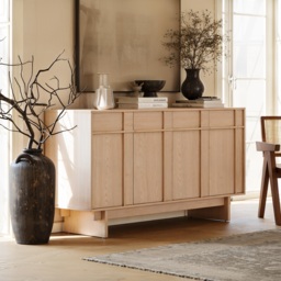 152 cm Mid-Century Modern Wooden Sideboard Buffet with Storage - thumbnail 2