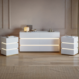 Lumio 1500 mm LED 6-Drawer Dresser with Charging Station - thumbnail 4