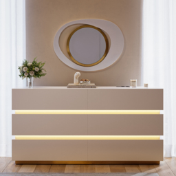 Lumio 1500 mm LED 6-Drawer Dresser with Charging Station - thumbnail 2