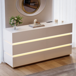 Lumio 1500 mm LED 6-Drawer Dresser with Charging Station - thumbnail 6