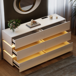 Lumio 1500 mm LED 6-Drawer Dresser with Charging Station - thumbnail 5