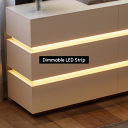 Lumio 1500 mm LED 6-Drawer Dresser with Charging Station - thumbnail 9