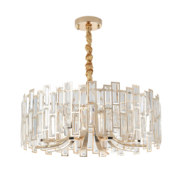 Clyvra 10-Light Modern Crystal Chandelier with Adjustable Chain in Gold - thumbnail 6