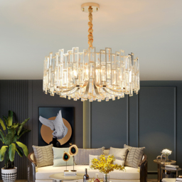 Clyvra 10-Light Modern Crystal Chandelier with Adjustable Chain in Gold - thumbnail 2