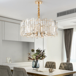 Clyvra 10-Light Modern Crystal Chandelier with Adjustable Chain in Gold - thumbnail 5
