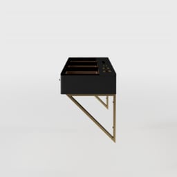 Glass Modern Floating Black Dressing Table with Tempered Top & Drawers Wall Mounted Beauty Station - thumbnail 8
