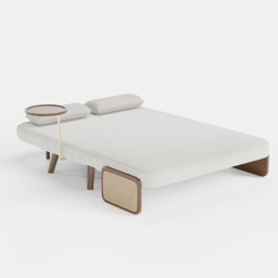 Mid-Century Modern Rattan Daybed Sofa Bed Convertible Sleeper Lounge Chair Folding - thumbnail 7