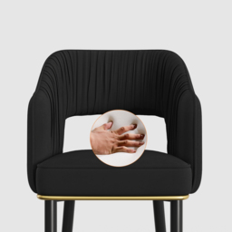 Modern Black Velvet Bar Stool Upholstery with Back and  Footrest - thumbnail 8