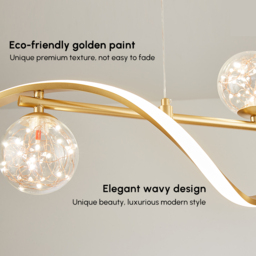4-Light LED Linear Kitchen Island Lighting in Gold with Glass Globe Shade Dimmable - thumbnail 4