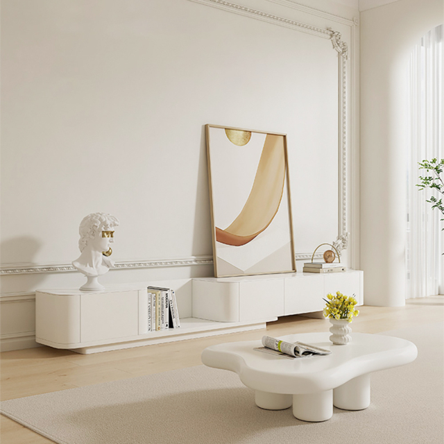 Extendable TV Stand & Abstract Coffee Table Set - image 1
