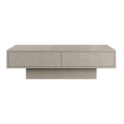 Japandi Rectangle Concrete Grey Coffee Table with 2 Drawers & Open Storage - thumbnail 6
