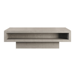 Japandi Rectangle Concrete Grey Coffee Table with 2 Drawers & Open Storage - thumbnail 8