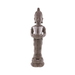 555mm Brown Resin Garden Buddha Statue With Candle Holder Outdoor Sculpture Decor Art - thumbnail 6