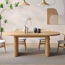 Fluve 160 cm - 200 cm Oval Extendable Natural Dining Table Butterfly Leaf 4-6 Seater - thumbnail 5