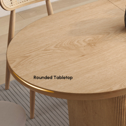 Fluve 160 cm - 200 cm Oval Extendable Natural Dining Table Butterfly Leaf 4-6 Seater - thumbnail 7