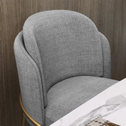 Modern Dining Chairs Cotton&Linen Upholstered Gray Side Chair in Gold Dining Room Chairs - thumbnail 8