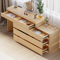Retractable 120 cm Smart Dressing Table with Chair Dressing Table with Mirror & Lights - thumbnail 5