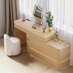 Retractable 120 cm Smart Dressing Table with Chair Dressing Table with Mirror & Lights - thumbnail 9