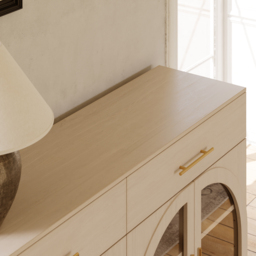 Arune 160 cm Whitewash Wood Sideboard with Storage & LED Lights - thumbnail 8