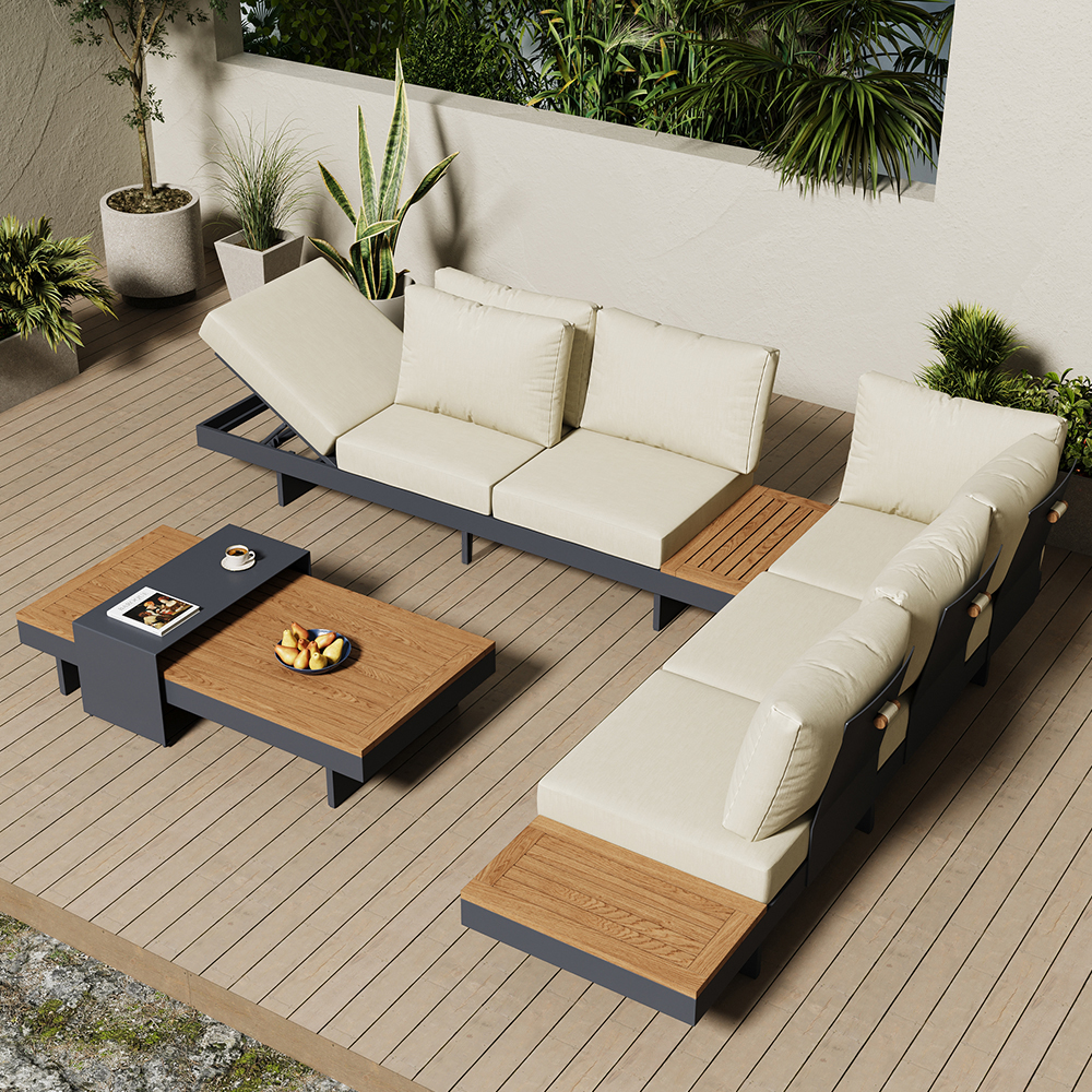 L Shaped Outdoor Sectional Sets PCS L Shaped Outdoor Sectional