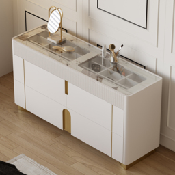Glass Artis 1499 mm W 6 Drawer Dresser Top Wardrobe Island with Jewellery Display Storage - thumbnail 1