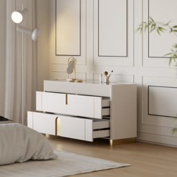 Glass Artis 1499 mm W 6 Drawer Dresser Top Wardrobe Island with Jewellery Display Storage - thumbnail 6