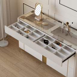 Glass Artis 1499 mm W 6 Drawer Dresser Top Wardrobe Island with Jewellery Display Storage - thumbnail 8