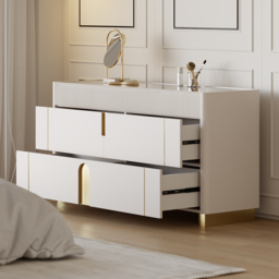 Glass Artis 1499 mm W 6 Drawer Dresser Top Wardrobe Island with Jewellery Display Storage - thumbnail 5