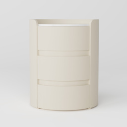 Modern bedside table with 3-drawers and 40 cm wide bedside cabinet in white, marble and leather design - thumbnail 7
