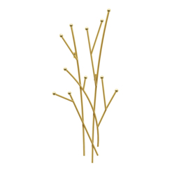 11 Hooks Wall Mounted Coat Racks Iron Entryway Furniture Tree Branch Shape in Gold (310mm) - thumbnail 7