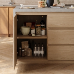 Modern 127 cm Wood Kitchen Island with Storage, Natural & Grey - thumbnail 9
