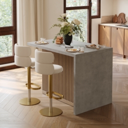 Modern 127 cm Wood Kitchen Island with Storage, Natural & Grey - thumbnail 2