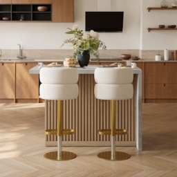 Modern 127 cm Wood Kitchen Island with Storage, Natural & Grey - thumbnail 3
