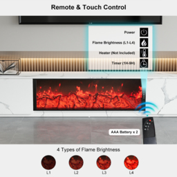 180 cm Electric Fireplace Wood Storage TV Stand with Remote Control for TVs Up to 180 cm - thumbnail 9