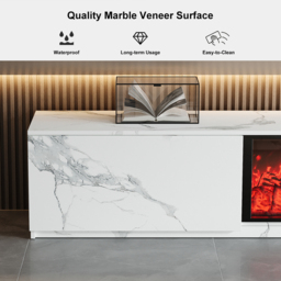 180 cm Electric Fireplace Wood Storage TV Stand with Remote Control for TVs Up to 180 cm - thumbnail 9