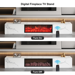 180 cm Electric Fireplace Wood Storage TV Stand with Remote Control for TVs Up to 180 cm - thumbnail 7