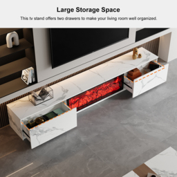 180 cm Electric Fireplace Wood Storage TV Stand with Remote Control for TVs Up to 180 cm - thumbnail 8