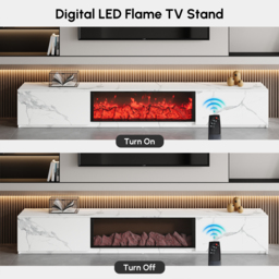 180 cm Electric Fireplace Wood Storage TV Stand with Remote Control for TVs Up to 180 cm - thumbnail 5