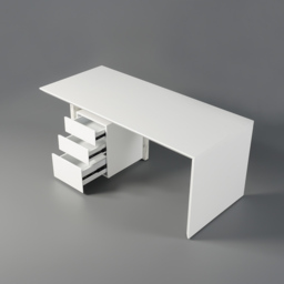 1520mm Modern MDF & Marble Veneer Desk & Off White Home Office Chair Set High Back - thumbnail 8