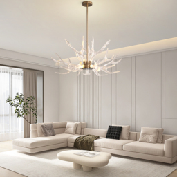 Deer Horn Antler Style 9-Light Ceiling Chandelier LED Gold Lighting - thumbnail 5