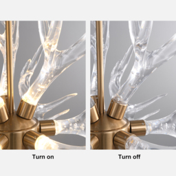 Deer Horn Antler Style 9-Light Ceiling Chandelier LED Gold Lighting - thumbnail 6