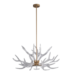 Deer Horn Antler Style 9-Light Ceiling Chandelier LED Gold Lighting - thumbnail 9