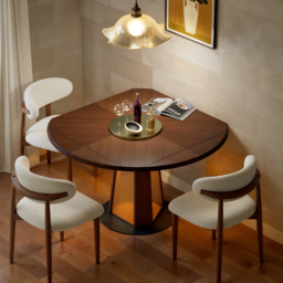 90 - 120 cm Solid Wood Extendable Dining Table with Light - thumbnail 5