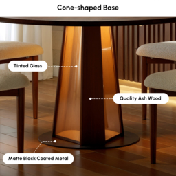 90 - 120 cm Solid Wood Extendable Dining Table with Light - thumbnail 9