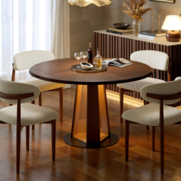 90 - 120 cm Solid Wood Extendable Dining Table with Light - thumbnail 2