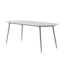 6-Person Oval Sintered Stone Top Outdoor Patio Dining Table in White (1801 mm Width) - thumbnail 5